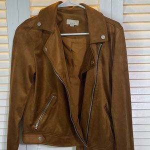 Burnt Orange Never worn loft suede bomber jacket